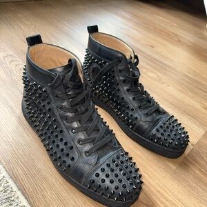 Christian Louboutin Black Spiked Sneakers